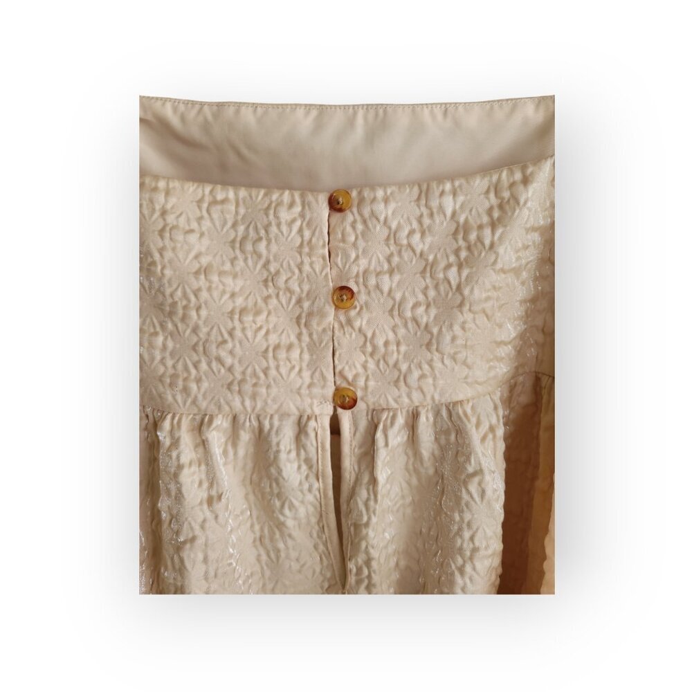 Kika Vargas x Target Cream Fairycore Midi Dress Empire Waist Size 1X Textured - Picture 8 of 13